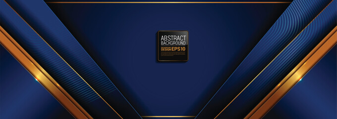 Premium Vector Abstract Gold and Blue Lines, Straight and Diagonal Background, Horizontal Illustration, Digital Marketing, Presentation, Technology Banner, Not Created with AI.