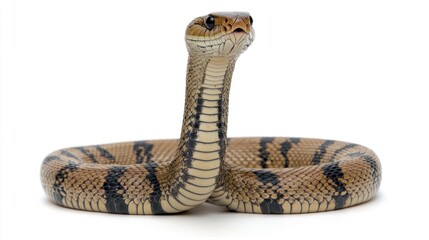 Obraz premium Snake coiled on white background