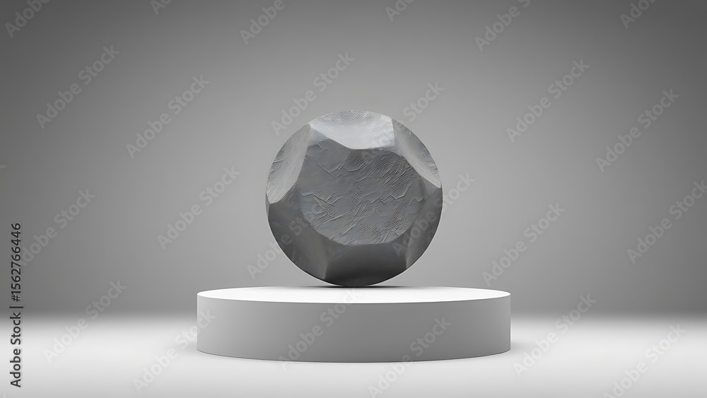Fototapete abstract 3d render floating stone podium with matte texture, ideal for product displays and minimali