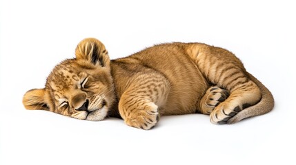 Obraz premium Cute lion cub sleeping