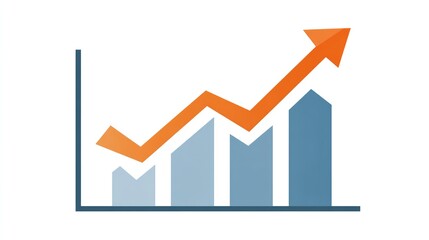 business graph with arrow