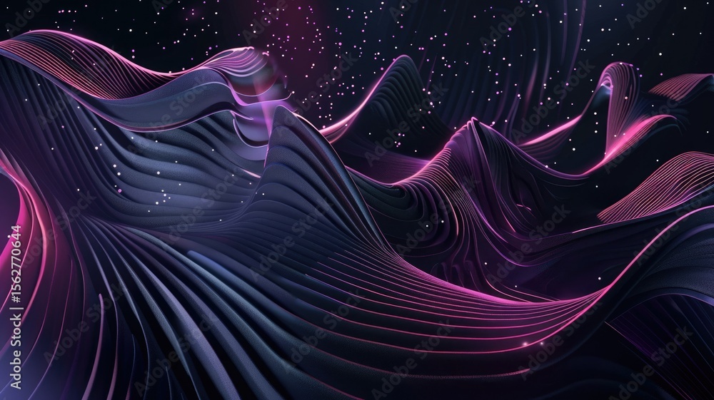 Poster abstract picture of neon light particle with digital technology style design connecting become dynam