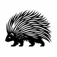 Porcupine Silhouette Vector Illustration