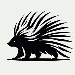 Porcupine Silhouette Vector Illustration