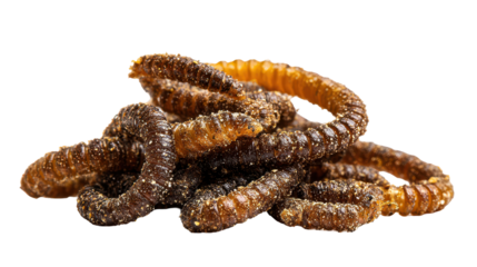 Delicious edible insects, a unique source of protein and flavor. transparent background