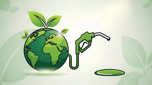 Green Biofuel Pump Refueling Earth A World Biofuel Day Illustration