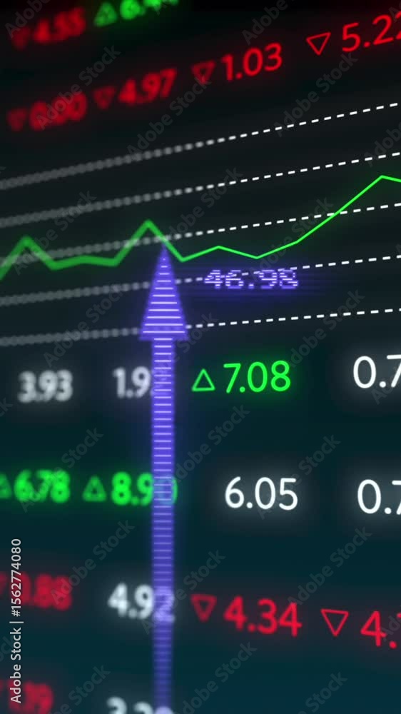 Poster animation of data processing over black background
