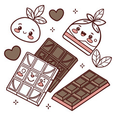 Hand drawn world chocolate day illustration with chocolate sweets