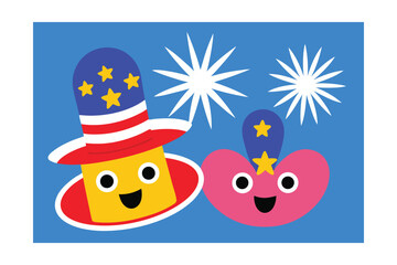 independence day festive background with hats