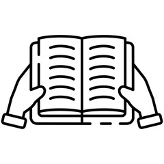 hand holding book icon