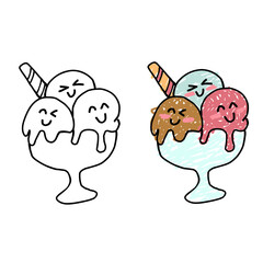 ice cream on white background