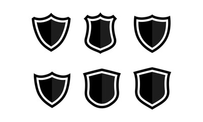 Collection of shield silhouettes vector