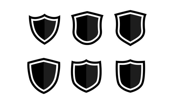 Collection of shield silhouettes vector