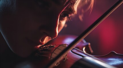 Violinist s intimate moment Focus passion skill and artistry captured in the play music art piece