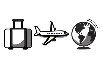 Travel and Tourism Icons Set – Flat Minimal Vector Collection

