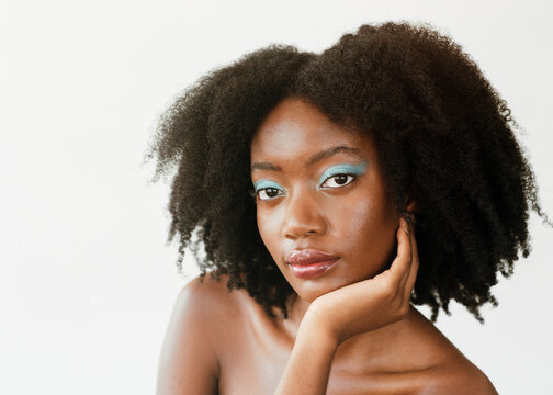makeup portrait looking at camera