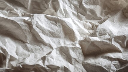 Fototapeta premium Crumpled handmade paper texture under soft morning light with subtle shadows and minimal tones real photo stock photography