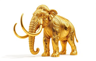 Fototapeta premium Gold Mammoth, Animal, Banner Texture Advertising Poster