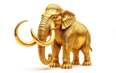 Obraz premium Gold Mammoth, Animal, Banner Texture Advertising Poster