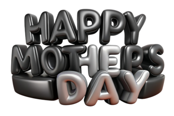 Happy mothers day 3d text isolated on transparent background
