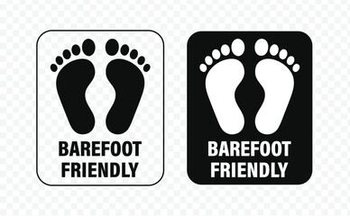 Barefoot Friendly Sign - Footprint Icon for Walkable Areas