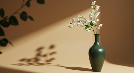 Floral arrangement in vase soft lighting