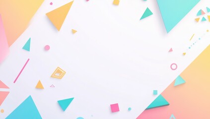Abstract geometric shapes in pastel colors on a white background