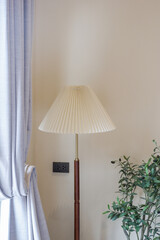Modern lamp decor in hotel room and window, home decor,Interior design of dining room or living room.