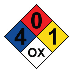 NFPA 704 diamond 401-OX sign , vector illustration.