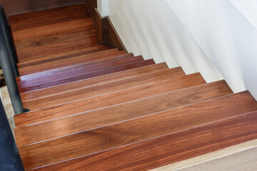 Wood staircase inside contemporary white modern house,stairs apartment architecture design house interior modern,stairs and railing.