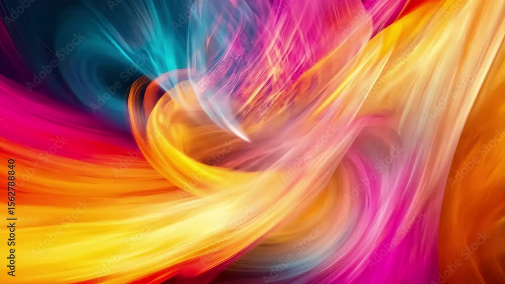 Poster vibrant abstract burst of light with colorful strokes creating dynamic energy and movement in artist
