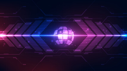 Abstract technology concept background. Futuristic interface with geometric shapes. Vector illustration.