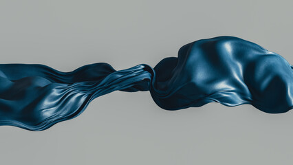 Elegant leather fabric flowing gracefully in the air