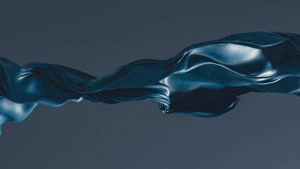 Elegant leather fabric flowing gracefully in the air