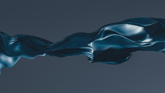 Elegant leather fabric flowing gracefully in the air