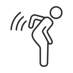 Backache Icon Outline Style. Vector Illustration Design