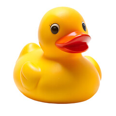 Yellow rubber duck isolated on transparent background