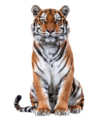 Fototapeta premium sitting tiger isolated on transparent background