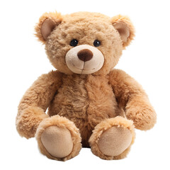 Obraz premium Sitting teddy bear plush toy isolated on transparent background