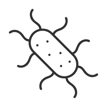 E Coli Icon Outline Style. Vector Illustration Design