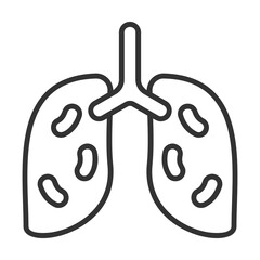 Tuberculosis Icon Outline Style. Vector Illustration Design