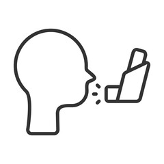 Asthma Icon Outline Style. Vector Illustration Design