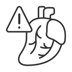 Heart Diseases Icon Outline Style. Vector Illustration Design
