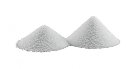 Two Piles of White Crystalline Powder Isolated on Transparent PNG Background