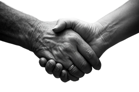 Successful businessmen finalize a deal with a handshake, symbolizing teamwork and agreement