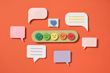 A colorful conceptual image illustrating customer feedback