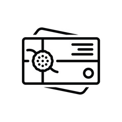 Black line icon for card