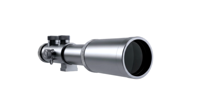 High-Precision Riflescope: Silver Metal Optics for Hunting and Shooting