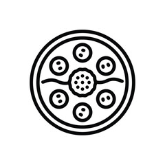 Black line icon for plate