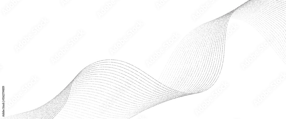 Poster vector flowing particles curve lines element wave with future technology concept